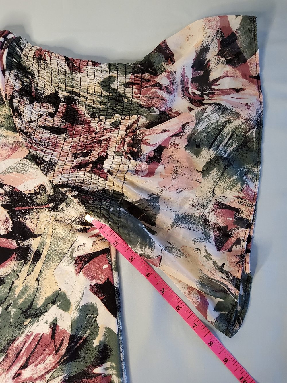 Cato Est. 1946 Brushstroke Floral Scoop Neck Tunic in Green and Pink - Picture 5 of 5